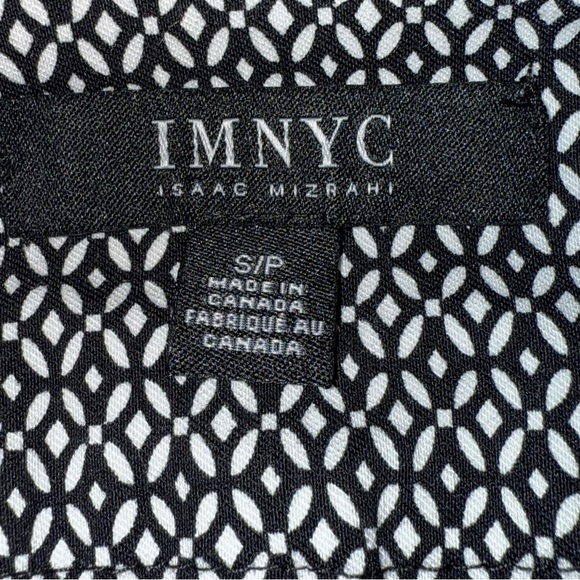 IMNYC Isaac Mizrahi Slimming Stretch Ankle Pants S/P Black White Geometric Print - Picture 7 of 11